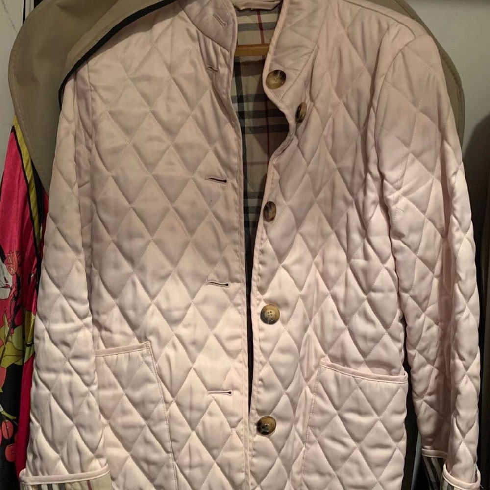 Burberry quilted jacket, size M, light pink